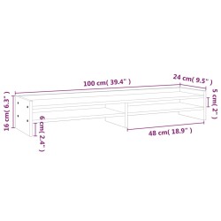 vidaXL Supporto per Monitor Miele 100x24x16 cm Legno Massello di Pino