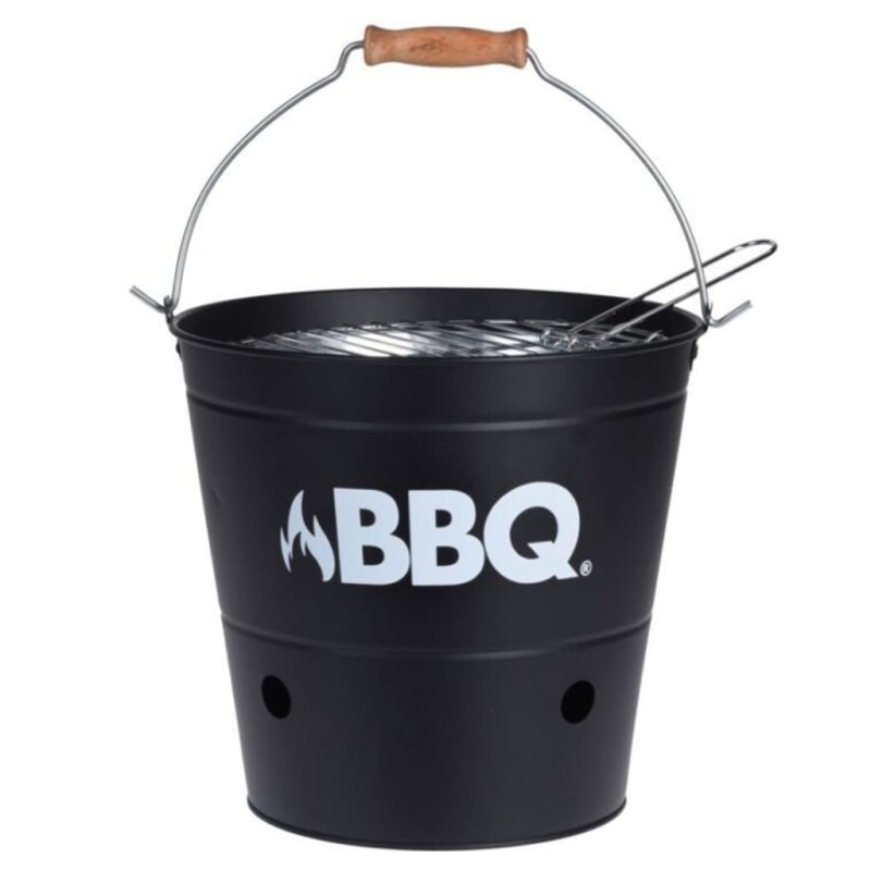 ProGarden Griglia a Secchiello per Barbecue BBQ 26 cm Nero Opaco