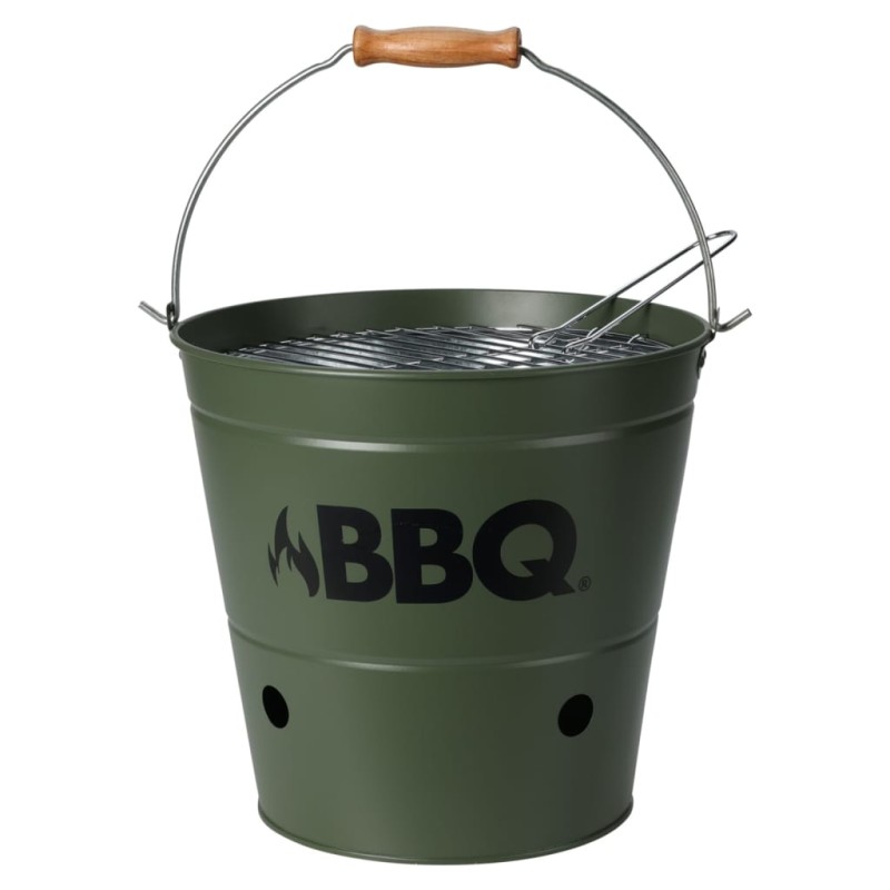 ProGarden Griglia a Secchiello per Barbecue BBQ 26 cm Verde Oliva