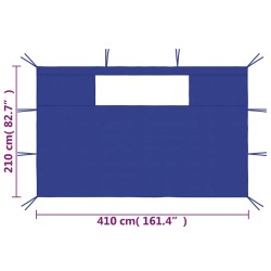 vidaXL Pareti con Finestre per Gazebo 2 pz Blu