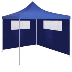 vidaXL Pareti con Finestre per Gazebo 2 pz Blu