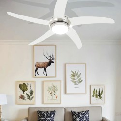 vidaXL Ventilatore da Soffitto Decorato con Luce 128 cm Bianco