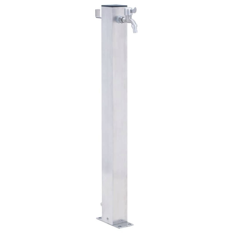 vidaXL Colonna d'Acqua da Giardino 40 cm Acciaio Inox Quadrato