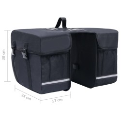 vidaXL Borsa Doppia Bicicletta Impermeabile per Portapacchi 35 L Nero