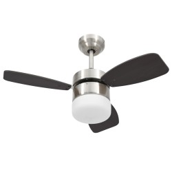 vidaXL Ventilatore Soffitto con Luce e Telecomando 76 cm Marrone Scuro