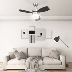 vidaXL Ventilatore Soffitto con Luce e Telecomando 76 cm Marrone Scuro