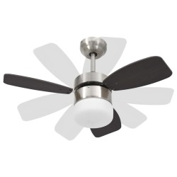 vidaXL Ventilatore Soffitto con Luce e Telecomando 76 cm Marrone Scuro