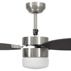 vidaXL Ventilatore Soffitto con Luce e Telecomando 76 cm Marrone Scuro