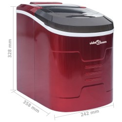 vidaXL Macchina per il Ghiaccio Rossa 2,4 L 15 kg / 24 h