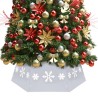 vidaXL Gonna per Albero di Natale Argento e Bianco Ø68x25 cm