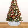 vidaXL Gonna per Albero di Natale Argento e Bianco Ø68x25 cm