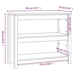 vidaXL Libreria Marrone Miele 80x35x68 cm in Legno Massello di Pino