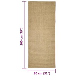 vidaXL Tappeto in Sisal per Tiragraffi 80x200 cm