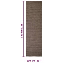 vidaXL Tappeto in Sisal per Tiragraffi Marrone 100x350 cm