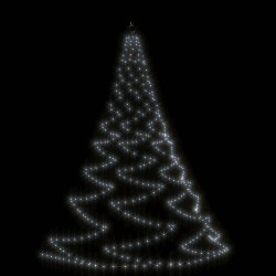 vidaXL Albero da Parete con Gancio Metallico 260 LED Bianco Freddo 3 m