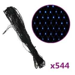 vidaXL Luci di Natale Rete Blu 4x4m 544 LED Interni Esterni