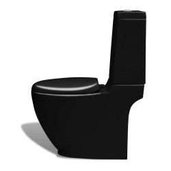 vidaXL Set di Bidet e Toilette da Pavimento in Ceramica Nera