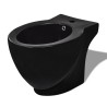 vidaXL Set di Bidet e Toilette da Pavimento in Ceramica Nera