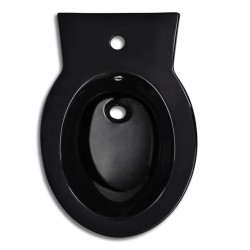 vidaXL Set di Bidet e Toilette da Pavimento in Ceramica Nera