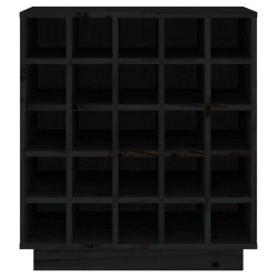 vidaXL Portabottiglie Nero 55,5x34x61 cm in Legno Massello di Pino