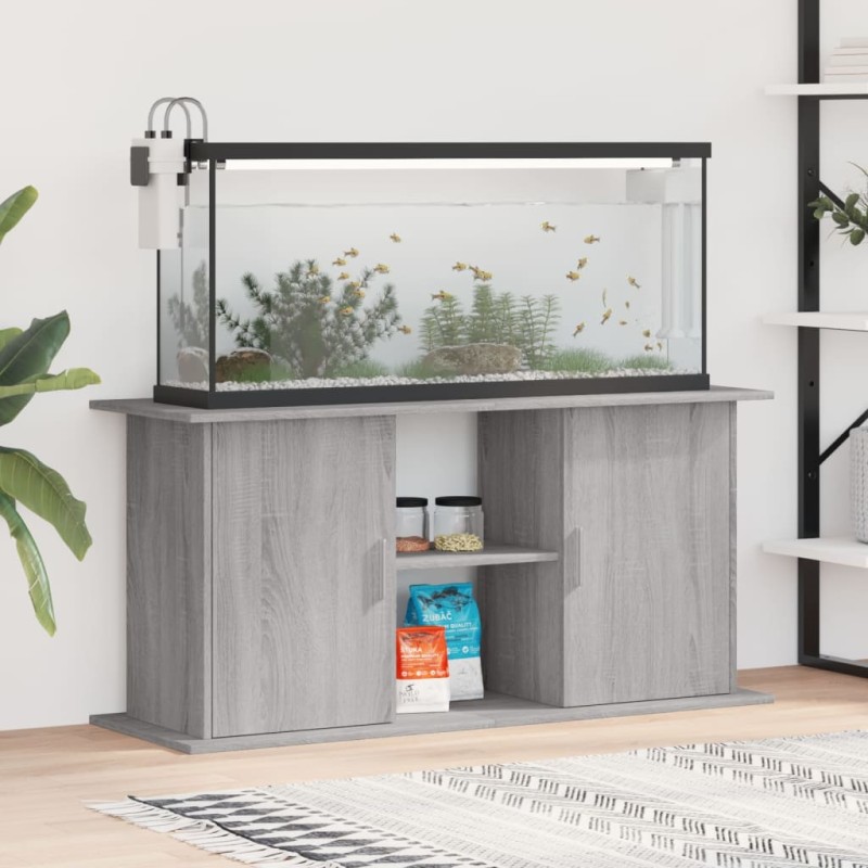 vidaXL Supporto Acquario 121x41x58 cm Legno ingegnerizzato Grigio Sonoma