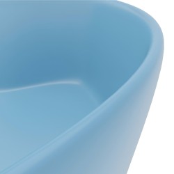 vidaXL Lavandino con Troppopieno Azzurro Opaco 36x13 cm in Ceramica