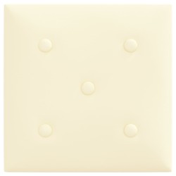 Pannelli Murali 12 pz Crema 30x30 cm Similpelle 1,08 m²