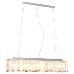 vidaXL Lampadario con Perle di Cristallo Argento 104 cm E14 