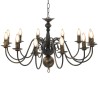 vidaXL Candelabro Stile Anticato Nero 12 Lampadine E14