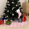 vidaXL Gonna Albero Natale Raffinata con Calza Rosa Tessuto 150 cm