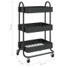 vidaXL Carrello a 3 Livelli Nero 43x34x79 cm in Acciaio