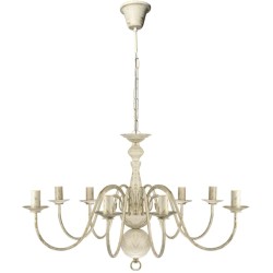 vidaXL Lampadario Stile Antico Metallo Bianco 8 Lampadine E14