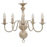 vidaXL Candelabro Stile Anticato Bianco 5 Lampadine E14