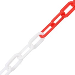 vidaXL Catena Segnaletica Rossa e Bianca 100 m Ø4 mm in Plastica