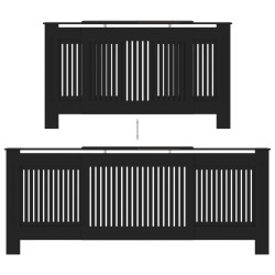 vidaXL Copertura per Radiatore Nera in MDF 205 cm