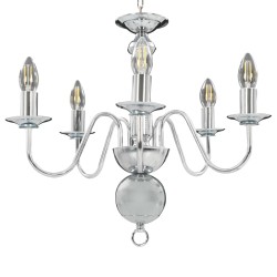 vidaXL Lampadario Argento 5 Lampadine Attacco E14