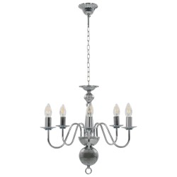 vidaXL Lampadario Argento 5 Lampadine Attacco E14