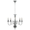 vidaXL Lampadario Argento 5 Lampadine Attacco E14