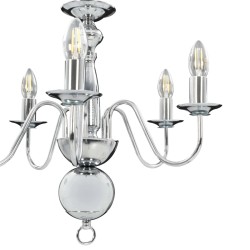 vidaXL Lampadario Argento 5 Lampadine Attacco E14