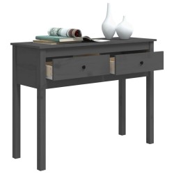 vidaXL Tavolo Consolle Grigio 100x35x75 cm in Legno Massello di Pino