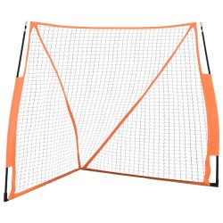 vidaXL Rete Baseball Arancione e Nera 183x182x183cm Acciaio Poliestere