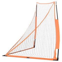 vidaXL Rete Baseball Arancione e Nera 183x182x183cm Acciaio Poliestere