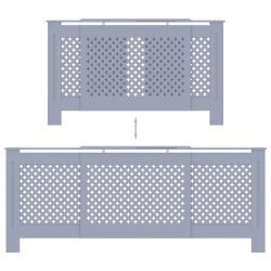 vidaXL Copertura per Radiatore Grigia in MDF 205 cm