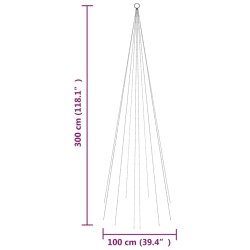 Albero di Natale Pennone Blu 310 LED 300 cm