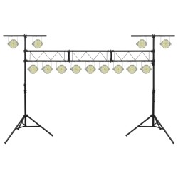 vidaXL Stativo per Luci Nero 438x115x(180-300) cm Acciaio