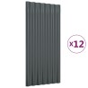 vidaXL Pannelli Tetto 12 pz Acciaio Verniciato Polvere Antracite 80x36