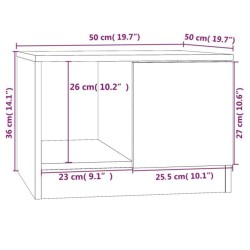 vidaXL Tavolino da Salotto Rovere Marrone 50x50x36cm Legno ingegnerizzato