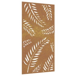 vidaXL Decorazione Muro da Giardino 105x55 cm Foglia Acciaio Corten