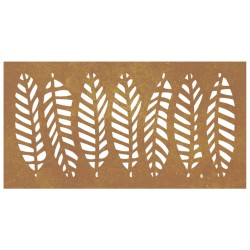 vidaXL Decorazione Muro da Giardino 105x55 cm Foglia Acciaio Corten