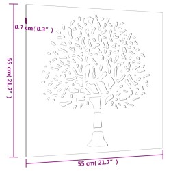 vidaXL Decorazione Muro da Giardino 55x55 cm Albero in Acciaio Corten